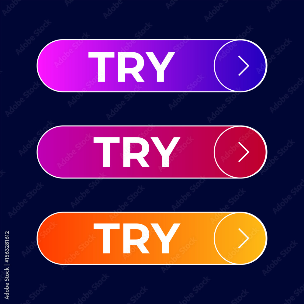 Fototapete button Try gradient set vector
Vector set gradient button