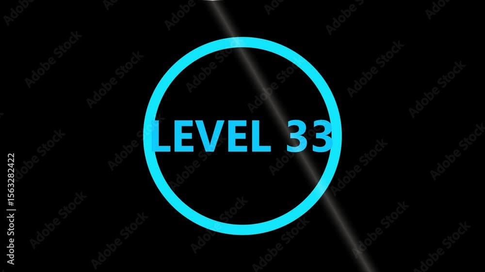Poster level 1 text animation. level eight text font, level up text animation. level- 1 text animation