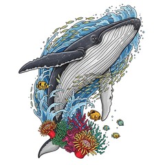 tattoo design based on ocean sea life, waves, water, salt water, marine illustration, underwater tattoo, oceanic theme, water tattoo design, abstract ocean art, fluid lines, ocean flow, nautical