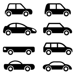 Different cars icons collection. Vector illustration