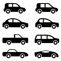 Naklejka premium Different cars icons collection. Vector illustration