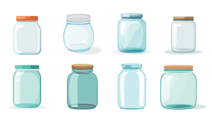 Glass Jar Vector on White Background – Clean Transparent Container Illustration