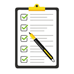 Clipboard with checklist vector