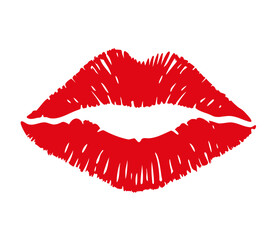 Kiss. Female lips. Vector illustration