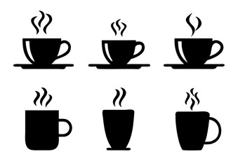 Coffee cup icons set. Vector illustration