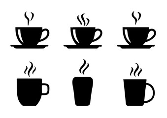 Coffee cup icons set. Vector illustration