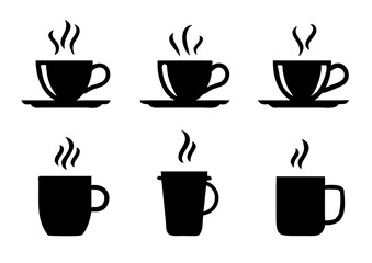 Coffee cup icons set. Vector illustration