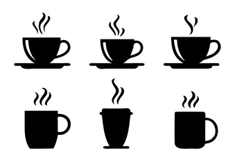 Coffee cup icons set. Vector illustration