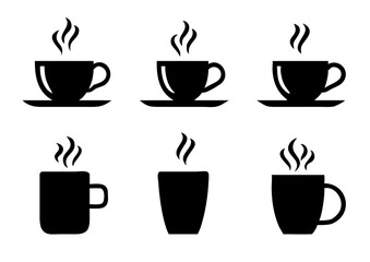 Coffee cup icons set. Vector illustration