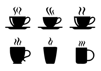 Coffee cup icons set. Vector illustration