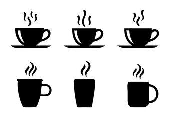 Coffee cup icons set. Vector illustration