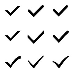 Confirm icon. Check marc set. Vector illustration