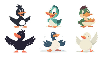 Fototapeta premium Happy Duck Vector Graphic Design – Cute and Cheerful Duck Illustration