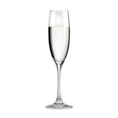 Bubbles of Celebration: A single elegant champagne flute, filled with sparkling bubbles of effervescence, captures the essence of festive indulgence.