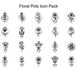 Floral Pots Icon Pack