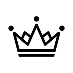 Simple Black Crown Icon – Royalty Symbol for Logos, Web, and Print Designs