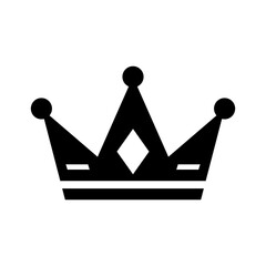 Simple Black Crown Icon – Royalty Symbol for Logos, Web, and Print Designs