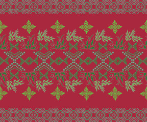 seamless pixel pattern, tree, flower and sunlight 