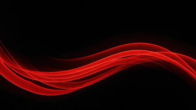 Abstract red waves flow gracefully on a black background, creating a dynamic and elegant design