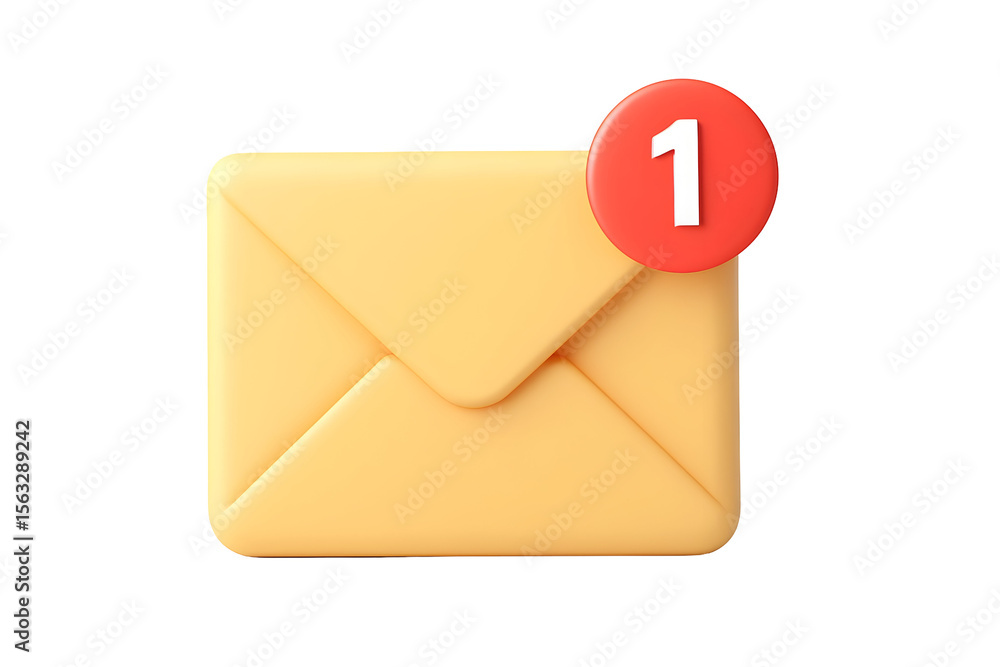Poster envelope icon with a notification bubble showing unread message count of 