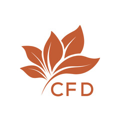 CFD Elegant Minimal Leaf Logo Design , CFD Later Logo, Clean Botanical Logo Design, Eco Friendly Business Logo Vector.
