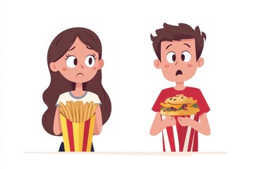 People rejecting to eat fast food for better health, Generative AI
