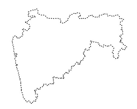 Editable Dotted Border Map of Maharashtra – Vector Outline Design