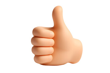 Cartoonish hand displaying a thumbs-up gesture against a black background