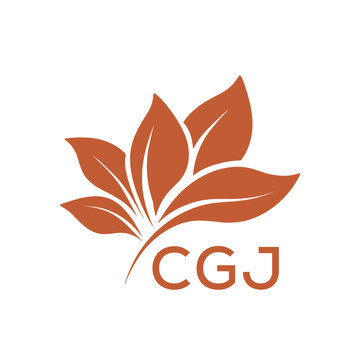 CGJ Elegant Minimal Leaf Logo Design , CGJ Later Logo, Clean Botanical Logo Design, Eco Friendly Business Logo Vector.
