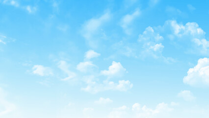 Blue sky background with a tiny clouds. White cloud on blue sky, natural background 