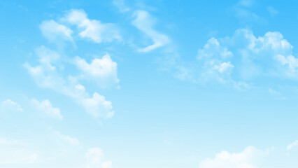 The sky is blue with a few clouds scattered throughout photo. Vector blue sky
