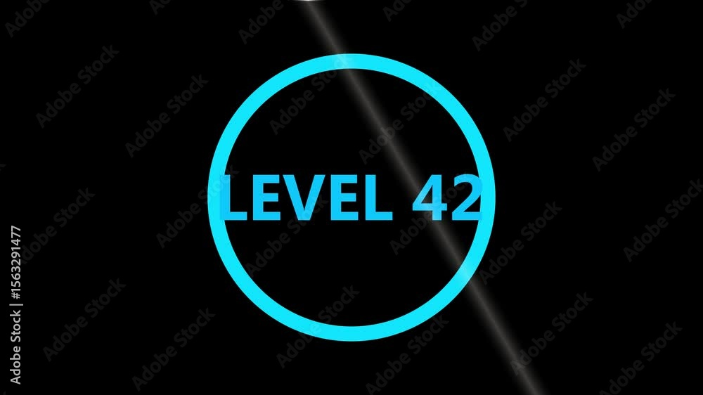 Aufkleber level 1 text animation. level eight text font, level up text animation. level- 1 text animation