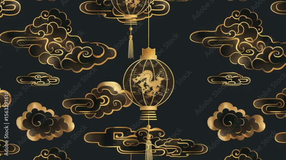 Aufkleber A dark background featuring clouds and a lantern, suitable for use in design projects or as a background image