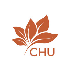CHU Elegant Minimal Leaf Logo Design , CHU Later Logo, Clean Botanical Logo Design, Eco Friendly Business Logo Vector.
