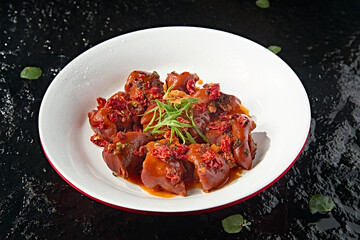 Chinese food Sichuan spicy pork trotters