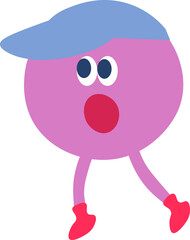 모자를 쓴 귀여운 동그라미 원 캐릭터 