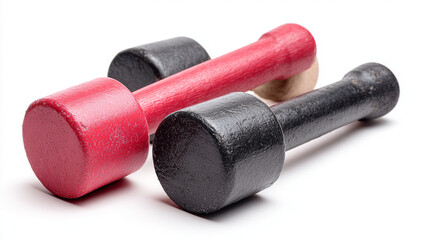 Rubber mallets in red and black colors for delicate tasks