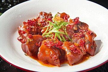 Chinese food Sichuan spicy pork trotters