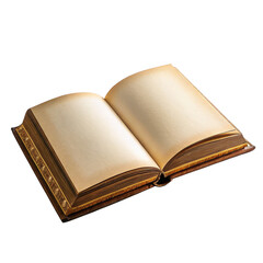 A vintage book lies open, pages aglow beneath the warm on transparent 