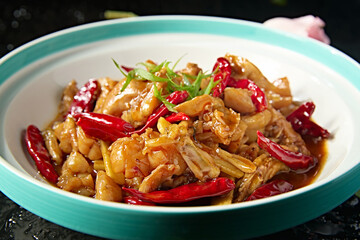 Chinese food Hunan cuisine delicious spicy ginger braised bullfrog