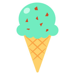 Summer Mint Chocolate Ice Cream Icons Set for Digital Content, Website Graphics, and Seasonal Flyers