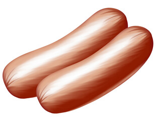 sausages isolated on white