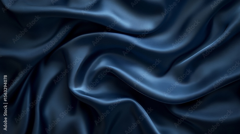 Poster luxurious flowing textile creates soft waves with subtle shimmering and dark folds for elegance