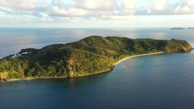 Calm Pacific ocean around Tokoriki island tourism resort destination in Fiji &ndash; holiday paradise.
