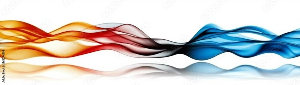 Poster vibrant abstract waves in fluid motion splashed across a pristine white canvas