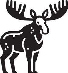 Moose Vector In Black and White