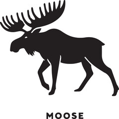 Moose Vector In Black and White