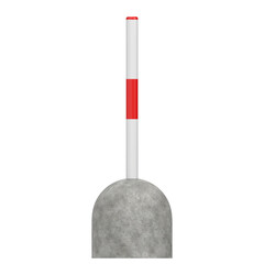 3D rendering illustration of a concrete bollard with a pole