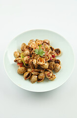 Summer food stalls spicy clams