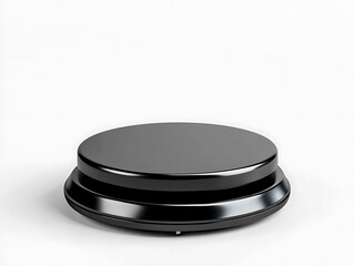 Showcasing modern technology black rotating display base studio product photography minimalist close-up innovation